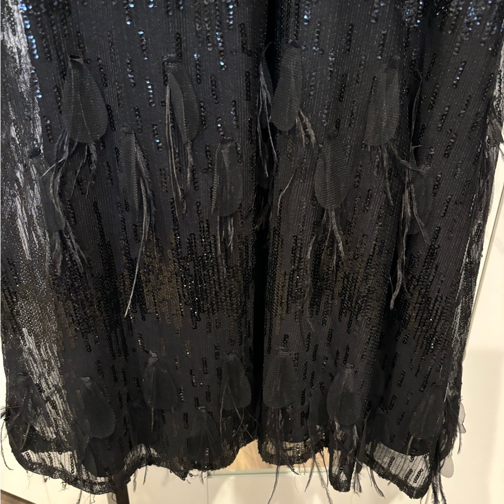 WORN ONCE - Black Plunge Sequin Dress - Picture 9 of 12